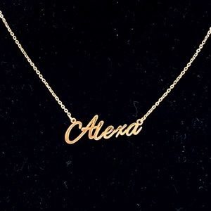 COPY - Gold tone Alexa name personalized necklace